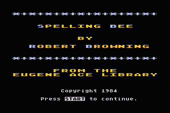 Spelling Bee atari screenshot