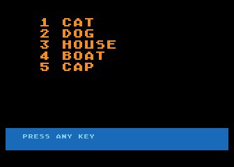 Spelling Flashcards atari screenshot
