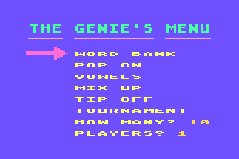 Spelling Genie atari screenshot