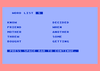 Spelling Practice atari screenshot