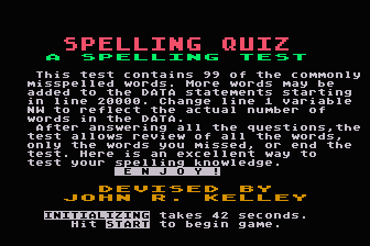 Spelling Quiz - A Spelling Test atari screenshot
