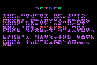 Spider atari screenshot