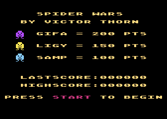Spider Wars atari screenshot
