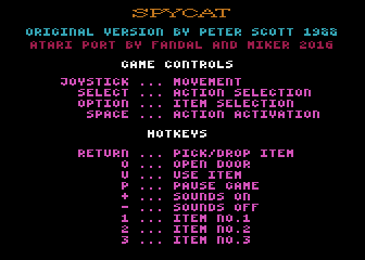 Spycat atari screenshot