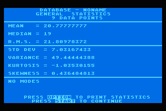 Statistics I atari screenshot