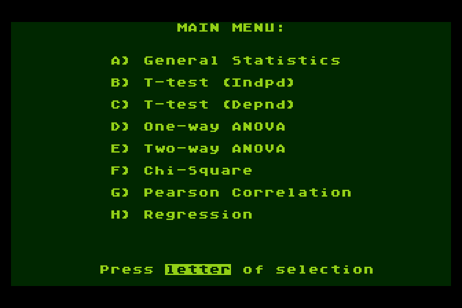 StatWhiz atari screenshot