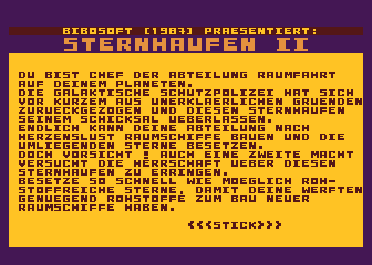 Sternhaufen II atari screenshot