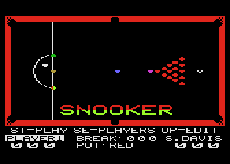 Steve Davis Snooker atari screenshot