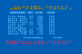 Stock Market atari screenshot