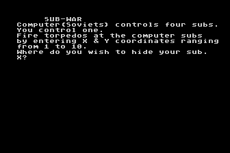 Sub-War atari screenshot