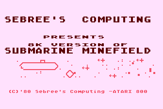 Submarine Minefield atari screenshot
