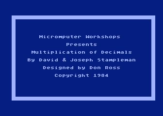 Success with Math - Decimals - Multiplication and Division atari screenshot