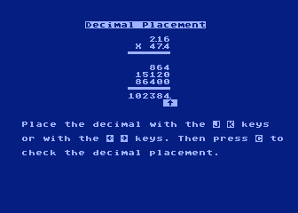 Success with Math - Decimals - Multiplication and Division atari screenshot