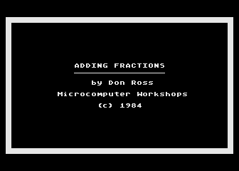 Success with Math - Fractions - Addition and Subtraction atari screenshot
