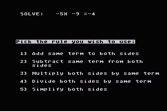 Success with Math - Linear Equations atari screenshot