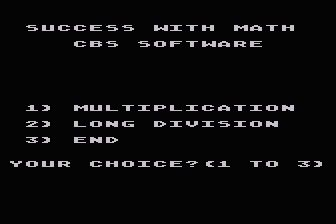 Success with Math - Multiplication and Division atari screenshot