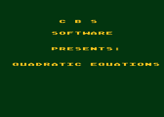 Success with Math - Quadratic Equations atari screenshot