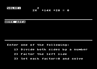 Success with Math - Quadratic Equations atari screenshot