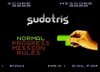 Sudotris atari screenshot