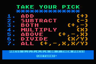 Super-Math atari screenshot