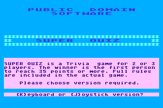 Super Quiz atari screenshot