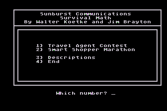 Survival Math atari screenshot