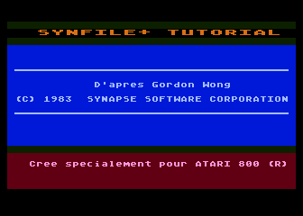 SynFile+ Tutorial atari screenshot