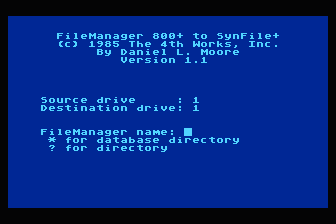 SynFile+ Utilities atari screenshot