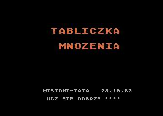 Tabliczka Mnozenia atari screenshot