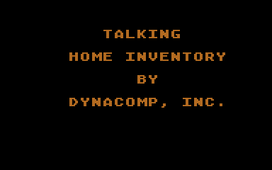Talking Home Inventory atari screenshot