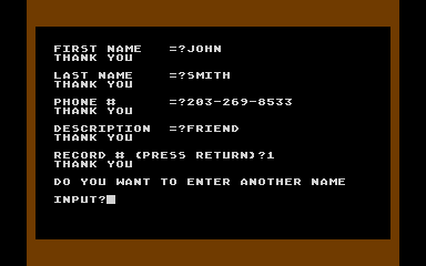 Talking Phonebook atari screenshot