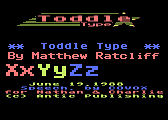 Talking Toddle Type atari screenshot
