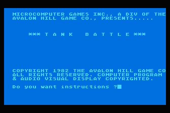 Tank Arkade atari screenshot