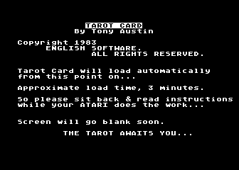 Tarot Card atari screenshot