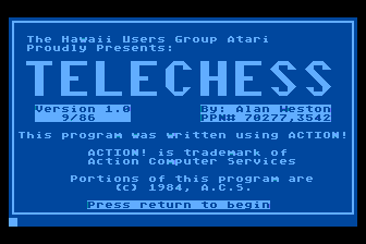 Telechess atari screenshot