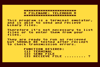 TELEMODM atari screenshot