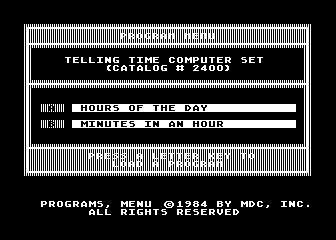 Telling Time atari screenshot