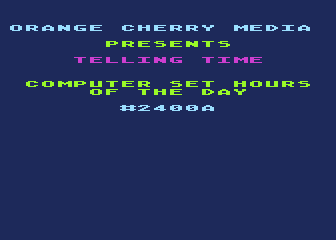 Telling Time - Hours of the Day atari screenshot