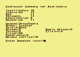 Dunjonquest - Temple of Apshai atari screenshot