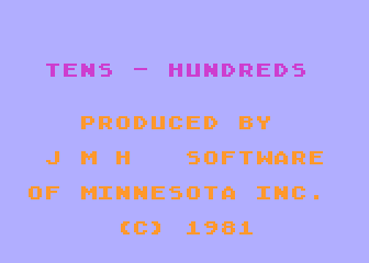 Tens and Hundreds atari screenshot