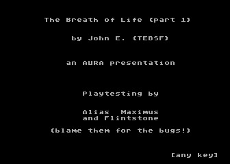 Breath of Life (The) atari screenshot