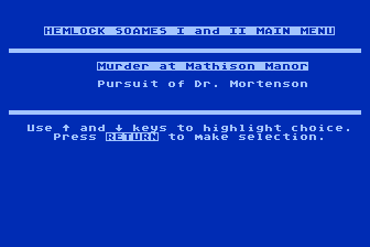 Casebook of Hemlock Soames (The) atari screenshot