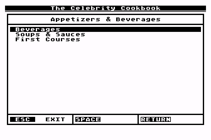 Celebrity Cookbook - Volume 1 (The) atari screenshot