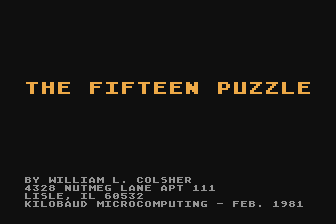Fifteen Puzzle (The) — screenshot 1