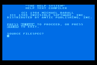 Help System (The) atari screenshot