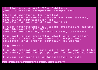 Hitch Hiker's Guide to the Galaxy (The) atari screenshot