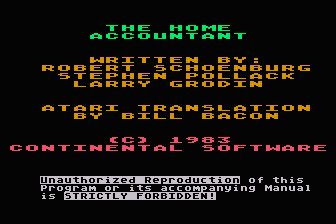 Home Accountant (The) atari screenshot