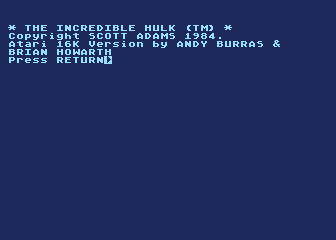 Questprobe #1 - The Hulk atari screenshot