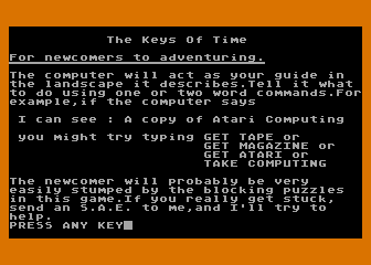 Keys of Time - Final Conflict (The) atari screenshot