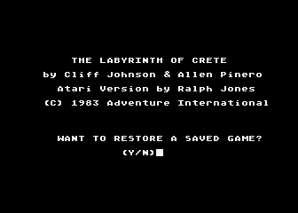 Labyrinth of Crete (The) atari screenshot